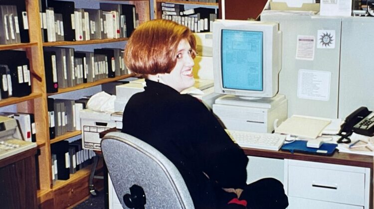 Emily at work desk