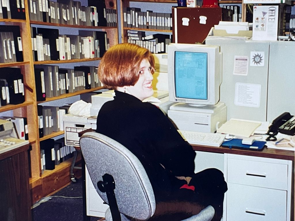 Emily at work desk