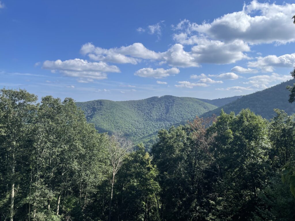 View of mountains in Boone, NC